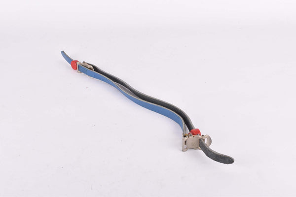 NOS Blue REG Leather toe clip straps from the 1950s - 1960s
