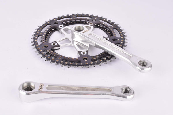Stronglight (Spidel) 105 ter Drillium Crankset, black chainrings with 52/42 Teeth and 170mm length from the 1970s / 1980s