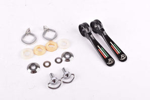 Black Pinarello pantographed Campagnolo Record / Super Recod #1014 braze on Gear Lever Shifter Set from the 1970s / 80s