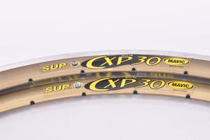 NOS titanium colored Mavic CXP 30 SUP UB Control clincher Rim Set in 700c/622mm with 32 holes from the mid 1990s