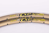 NOS titanium colored Mavic CXP 30 SUP UB Control clincher Rim Set in 700c/622mm with 32 holes from the mid 1990s