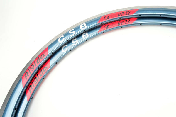 NEW Rigida CSB DP22 dark anodized Clincher Rims 650C/571mm with 32 holes from the 1980s NOS