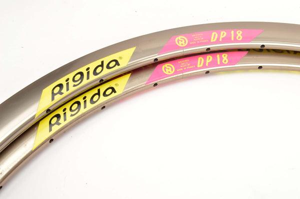 NEW Rigida DP18 dark anodized Clincher Rims 700c/622mm with 32 holes from the 1980s - 2000s NOS