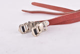 NOS Red Bianchi Dino Alfredo Binda Leather toe clip straps