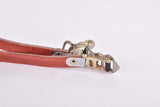NOS Red Bianchi Dino Alfredo Binda Leather toe clip straps