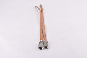 NOS natural / brown AFA Leather toe clip straps from the 1970s - 1980s