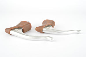 NOS Campagnolo Nuovo Record Brake Lever Set #2030 with brown worldlogo hoods