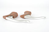 NOS Campagnolo Nuovo Record Brake Lever Set #2030 with brown worldlogo hoods