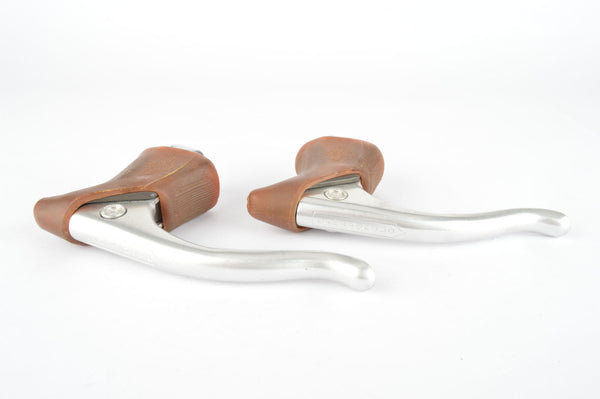 NOS Campagnolo Nuovo Record Brake Lever Set #2030 with brown worldlogo hoods