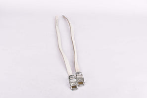 NOS White AFA Lapize Leather toe clip straps from the 1950s - 1970s