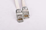 NOS White AFA Lapize Leather toe clip straps from the 1950s - 1970s