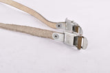 NOS White AFA Lapize Leather toe clip straps from the 1950s - 1970s