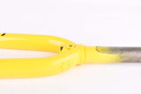 NOS 28" Yellow Fausto Coppi pantographed 1" threaded steel fork