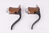 Weinmann AG Typ 730 non-aero black anodized Brake lever set with brown hoods from the 1970s - 1980s