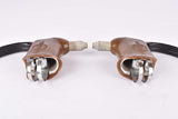 Weinmann AG Typ 730 non-aero black anodized Brake lever set with brown hoods from the 1970s - 1980s