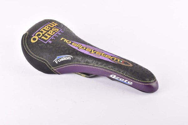 NOS Black/Purple Selle San Marco Azoto Fusion Saddle with No Slip System and Manganese Rails from 2000