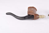 Weinmann AG Typ 730 non-aero black anodized Brake lever set with brown hoods from the 1970s - 1980s