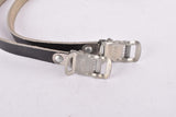 NOS Black Lapize Christophe leather toe clip straps