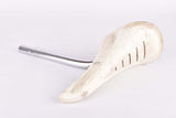 White Iscaselle BMX Saddle with Seatpost from 1980s