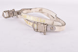 Pinarello labled BRC leather pedal strap set in white