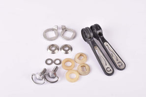 Black Campagnolo Record #1014 braze on Gear Lever Shifter Set with Chesini Panto from the 1980s