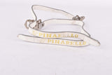 Pinarello labled BRC leather pedal strap set in white - new bike take off