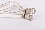 Pinarello labled BRC leather pedal strap set in white - new bike take off