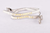 Pinarello labled BRC leather pedal strap set in white - new bike take off