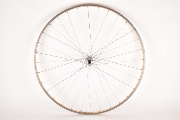 28" Front Wheel with golden Mavic OR10 tubular Rim and Campagnolo Record 1034 Hub from the 1970s/80s
