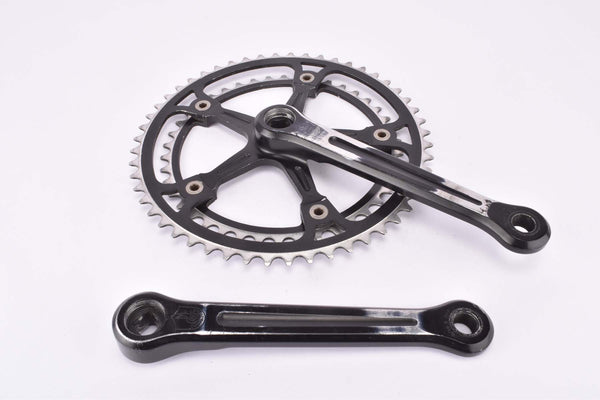 Defective Campagnolo Super Record Strada #1049/A black anodized Crankset with 52/42 Teeth and 172.5mm length from 1980