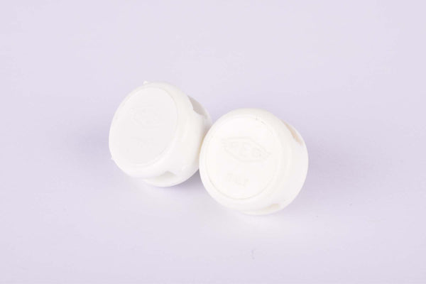 NOS White REG Toe Strap Buttons from the 1970s - 1980s