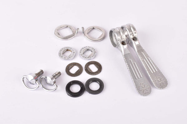 Campagnolo tricolor Cloverleaf pantographed Record #1014 braze on Gear Lever Shifter Set from the 1960s - 70s