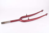 28" Dark Red Trekking Steel Fork with Eyelets for Fenders and Rack