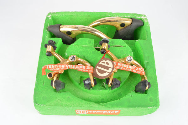 NOS/NIB golden CLB Brake Set, Compact Brake Calipers and Super Profil aero Brake Levers, from the 1980s