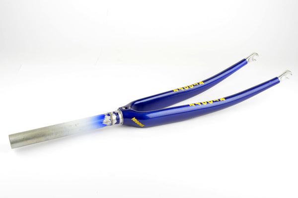 1" Aluminium Ahead Panto Faggin fork in darkblue/yellow from the 1990s