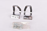 NOS REG Special "mini" leather covered chromed steel half toe clip set