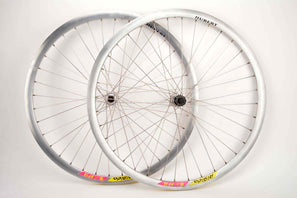 Wheelset with Rigida DP18 clincher rims and Campagnolo Chorus hubs from the 1980s - 90s