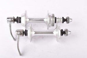 Cambio Rino silver finished low flange Hub set with 36 holes and italian thread from the 1980s