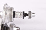 Cambio Rino silver finished low flange Hub set with 36 holes and italian thread from the 1980s