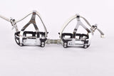 NOS Gipiemme Sprint #300SA Pedal Set with REG Special toe clips and white leather straps from the 1970s - 1980s