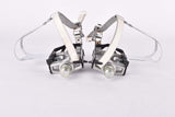 NOS Gipiemme Sprint #300SA Pedal Set with REG Special toe clips and white leather straps from the 1970s - 1980s