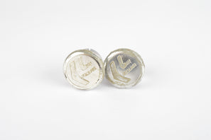 Ciclolinea handlebar end plugs in silver chrome