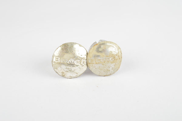 Silver Bianchi handlebar end plugs
