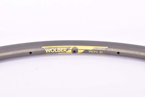 NOS Wolber Profil 20 hard anodized 700 Titane Chrome Manesium single tubular Rim in 28"/622 with 28 holes from the 1980s