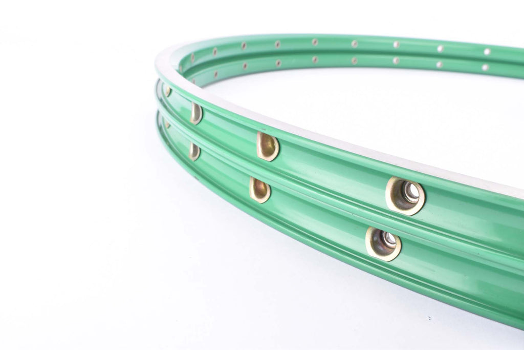 NOS Rigida Chrina Ultimate Power green Clincher Rim Set in 28