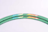 NOS Rigida DP 18 Ultimate Power green Clincher Rim Set in 28"/622mm (700C) with 32 holes from the 1980s - 2000s