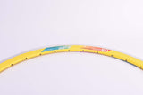 NOS Rigida DP 18 Ultimate Power yellow single Clincher Rim in 28"/622mm (700C) with 36 holes from the 1980s - 2000s