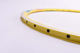 NOS Rigida DP 18 Ultimate Power yellow single Clincher Rim in 28"/622mm (700C) with 36 holes from the 1980s - 2000s