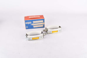 NOS/NIB Union Mod. 369 B Rü 1/2" zinc plated white Block Pedals with rare 1/2" x 20 tpi. thread