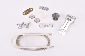 NOS Campagnolo C-Record Friction #0118071 and #0118072 (#A283) on top of tube Aero braze-on Gear Lever Shifter Set from the 1980s - 1990s

Weight / Gewicht:
50 g

Mounting / Befestigung :
Braze-on / Anlötsockel

Mechanism / Mechanismus :
friction

Production period / Produktionszeitraum :
1985 - 1991

Condition / Zustand :
New old stock (NOS), see pictures /&nbsp;
Neue alte Lagerware, siehe Bilder

Note / Bemerkung :
Has also been used für Croce d´Aune, Chorus and Athena, can also be used with regular braze